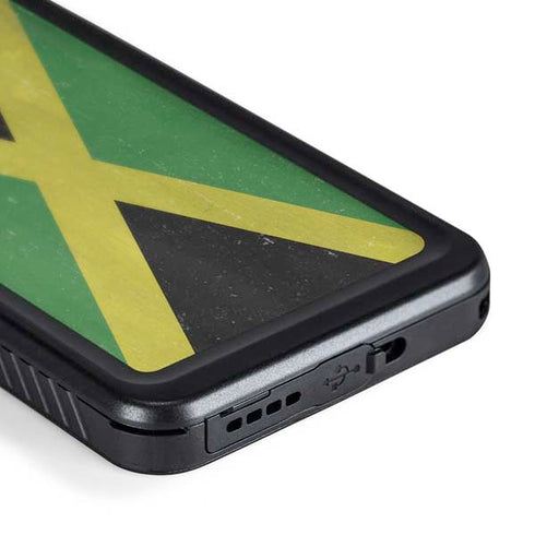 Jamaica Flag Distressed Galaxy S24 Plus Waterproof Case